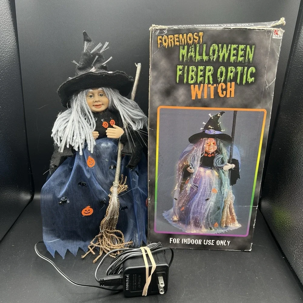 Vintage Foremost Halloween Fiber Optic Witch Decoration 14